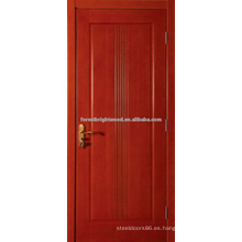 Acabado madera puertas interiores MDF tallada barato con núcleo hueco